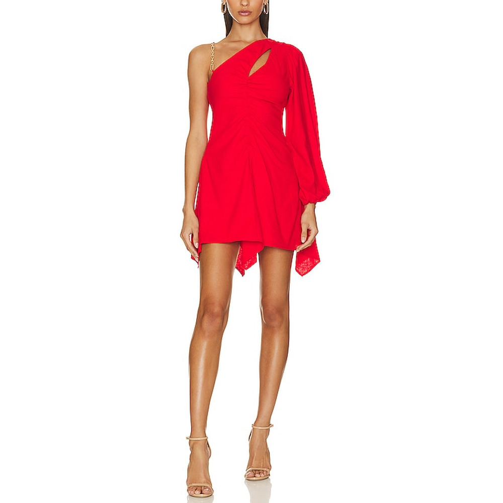 Lovers And Friends 'Rosalie' Mini Red Linen Dress Size M